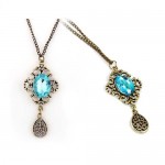 sapphire hollow out necklace
