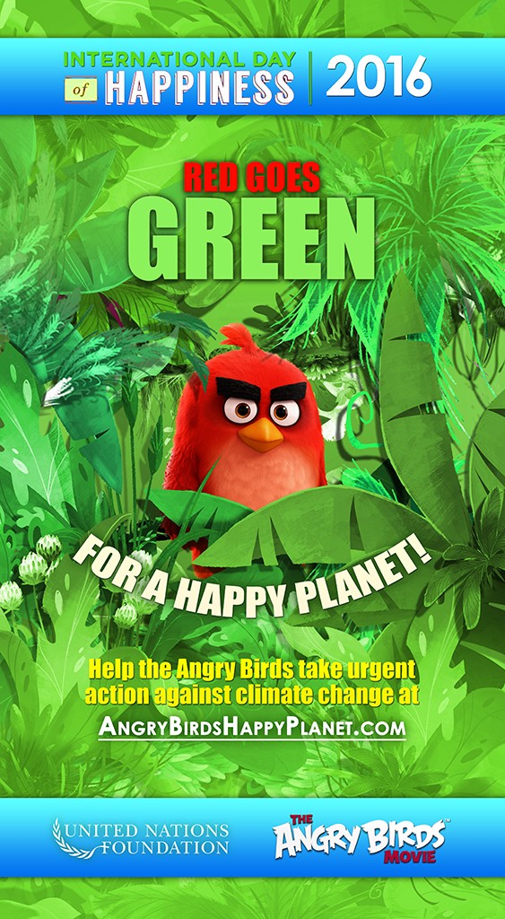 Red Named Ambassador For Green on International Day of Happiness #AngryBirdsMovie