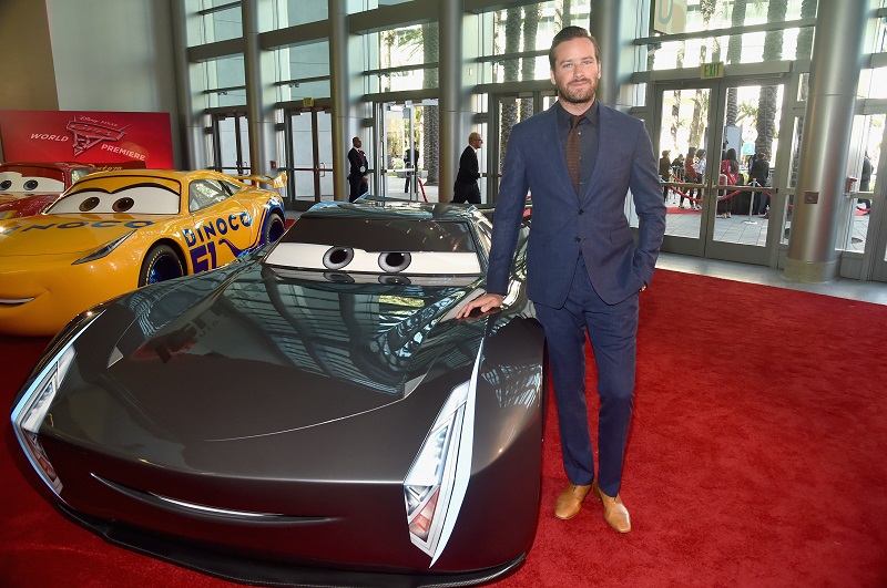 ANAHEIM, CA - JUNE 10: Actor Armie Hammer poses at the World Premiere of Disney/Pixars Cars 3" at the Anaheim Convention Center on June 10, 2017 in Anaheim, California. (Photo by Alberto E. Rodriguez/Getty Images for Disney) *** Local Caption *** Armie Hammer