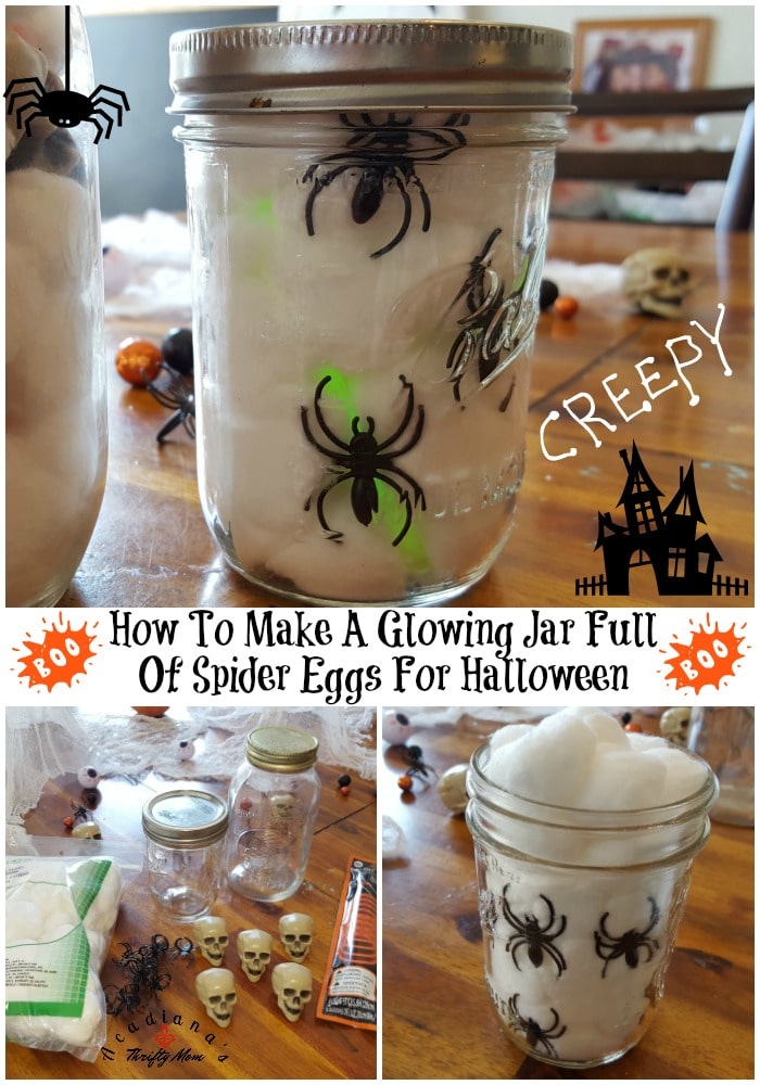 How To Make A Glowing Jar Full Of Spider Eggs For Halloween