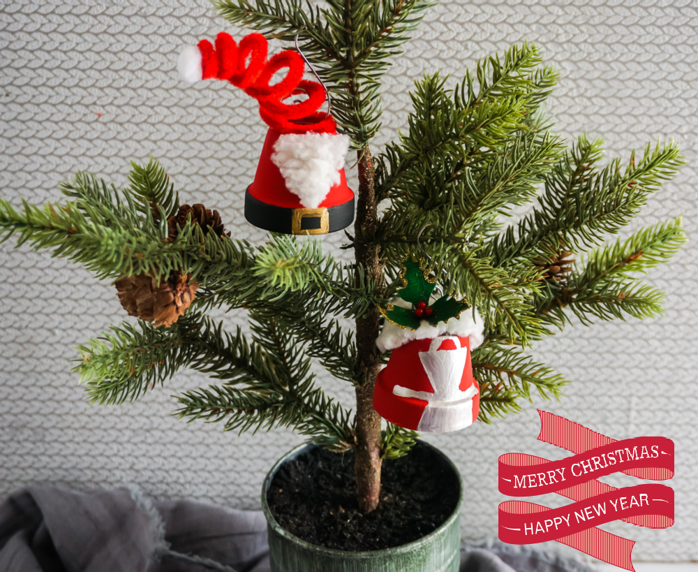 Santa and Mrs. Claus Terra Cotta Bell Ornament Craft