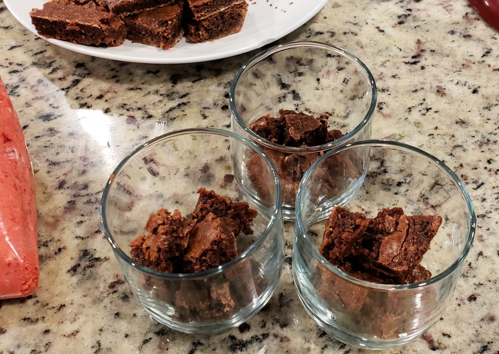 Easy Brownie Trifle with Raspberry Mousse