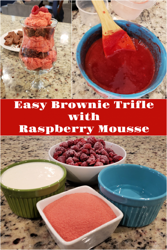 Easy Brownie Trifle with Raspberry Mousse