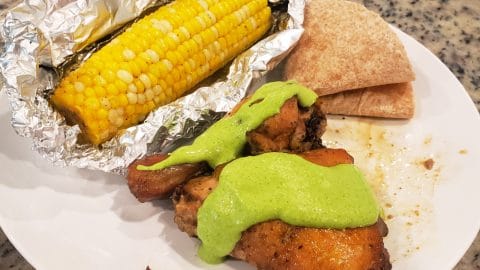 Peruvian chicken with Green sauce (Aji Verdi)